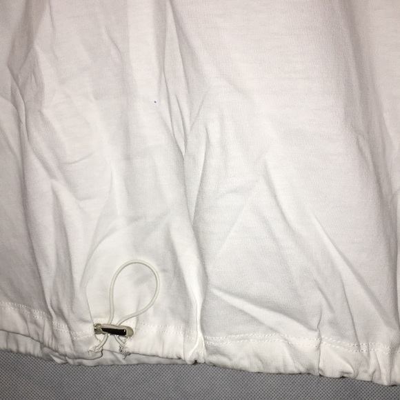 Zara Drawstring Bottom White Sleeveless Crop Top | Size M - Picture 2 of 5